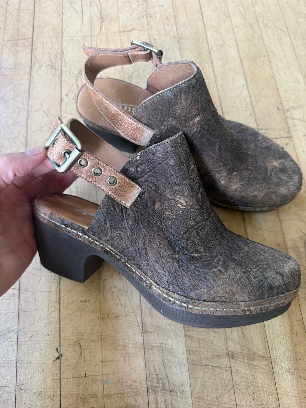 ANTELOPE Stella Slingback Leather Clog Mule Boho 36